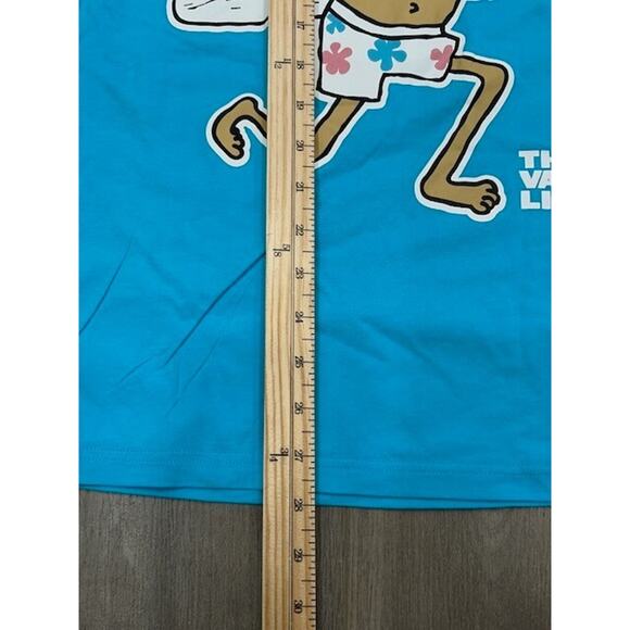NWT VastLife Mens Yogi Fro Graphic Logo Tee Tank Top Scoop Neck Aqua Blue Size M - Picture 11 of 11
